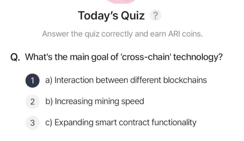 ARI Wallet Daily Quiz Answer 16 April 2025 (AriChain)